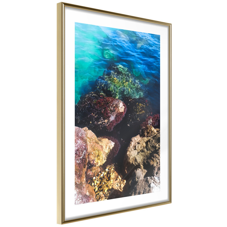Poster Rocky Shore of the Sea - Photo of Colored Stones and Blue Water 146241 additionalImage 11