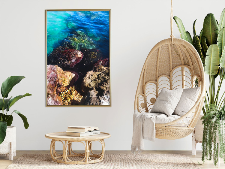 Poster Rocky Shore of the Sea - Photo of Colored Stones and Blue Water 146241 additionalImage 21