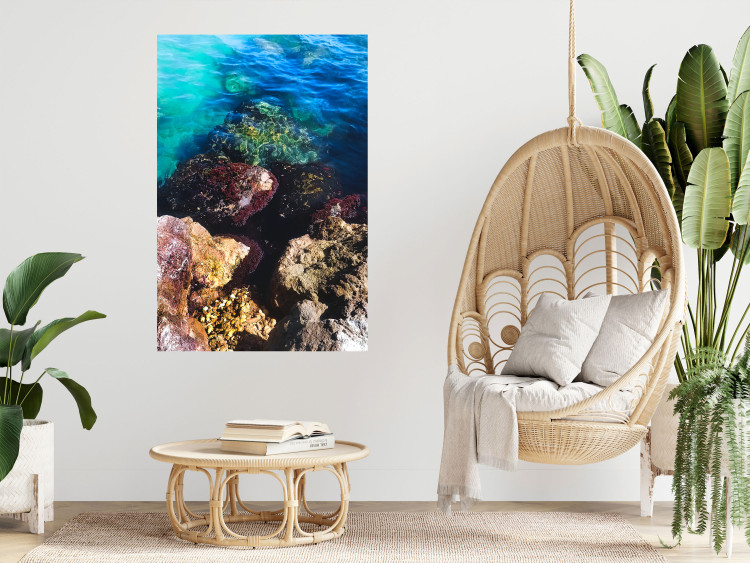 Poster Rocky Shore of the Sea - Photo of Colored Stones and Blue Water 146241 additionalImage 12