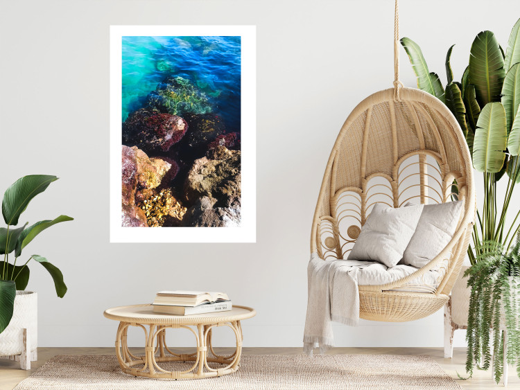 Poster Rocky Shore of the Sea - Photo of Colored Stones and Blue Water 146241 additionalImage 13