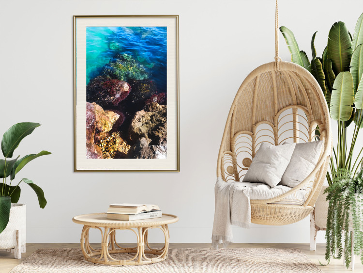 Poster Rocky Shore of the Sea - Photo of Colored Stones and Blue Water 146241 additionalImage 15