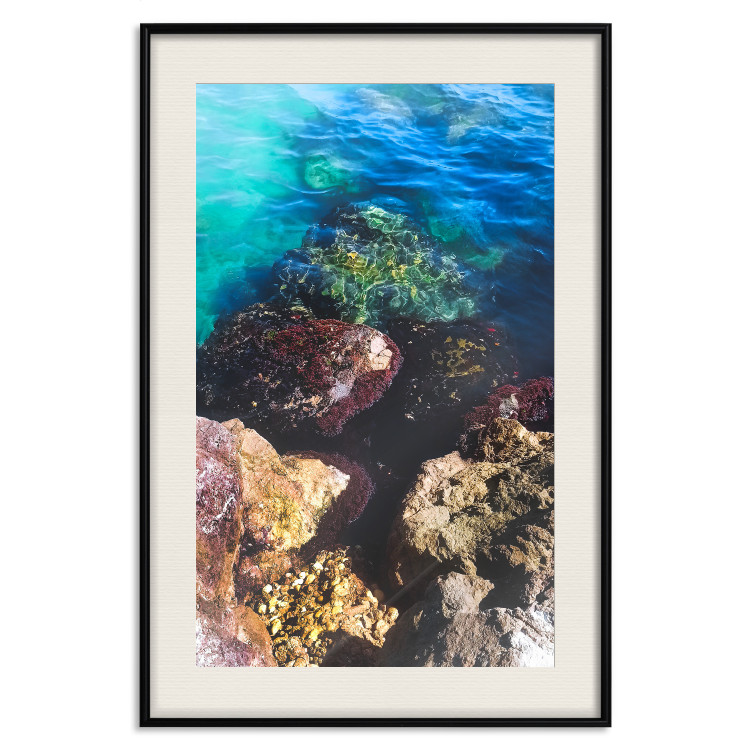 Poster Rocky Shore of the Sea - Photo of Colored Stones and Blue Water 146241 additionalImage 26