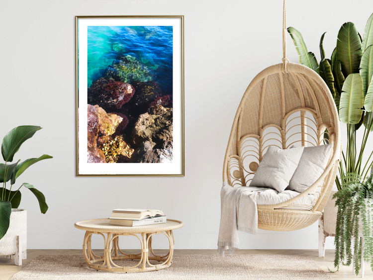 Poster Rocky Shore of the Sea - Photo of Colored Stones and Blue Water 146241 additionalImage 14