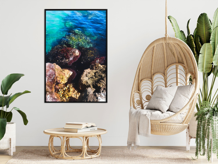 Poster Rocky Shore of the Sea - Photo of Colored Stones and Blue Water 146241 additionalImage 8