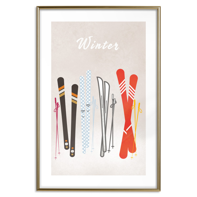Wall Poster Winter Madness - Illustration of Models of Skis 148041 additionalImage 23