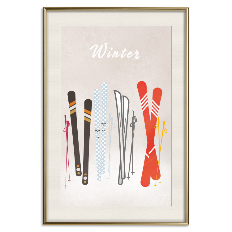 Wall Poster Winter Madness - Illustration of Models of Skis 148041 additionalImage 24
