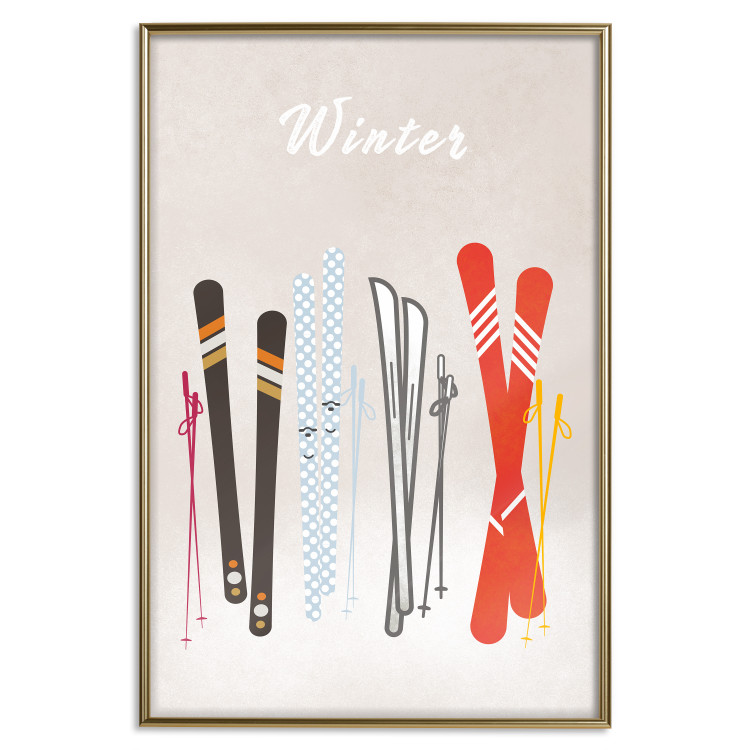 Wall Poster Winter Madness - Illustration of Models of Skis 148041 additionalImage 22