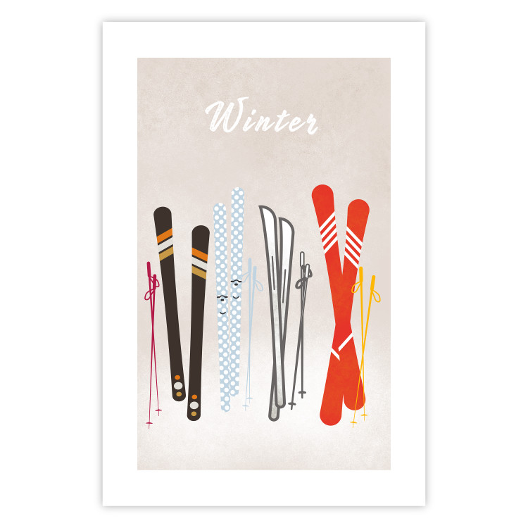 Wall Poster Winter Madness - Illustration of Models of Skis 148041 additionalImage 8