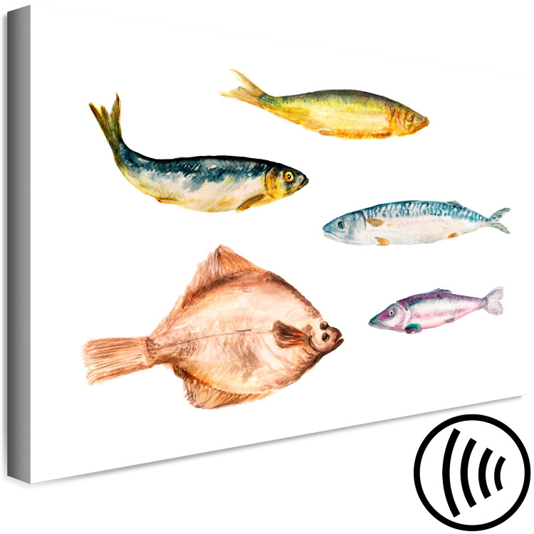 Canvas Print Marine Fish (1-piece) - watercolor composition with underwater fauna 149641 additionalImage 6