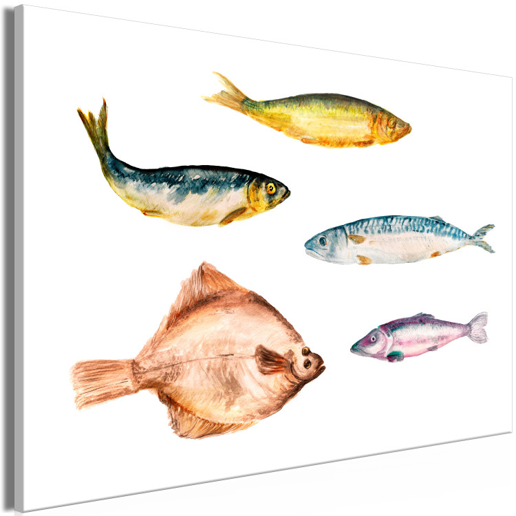 Canvas Print Marine Fish (1-piece) - watercolor composition with underwater fauna 149641 additionalImage 2