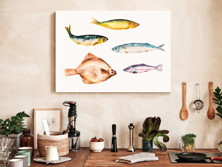 Canvas Print Marine Fish (1-piece) - watercolor composition with underwater fauna 149641 additionalImage 3