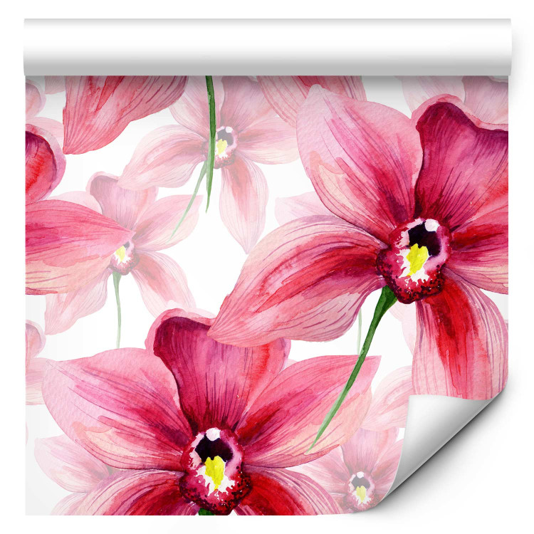 Wallpaper Watercolor Flower - Dark Pink Orchid on a White Background 150041 additionalImage 1
