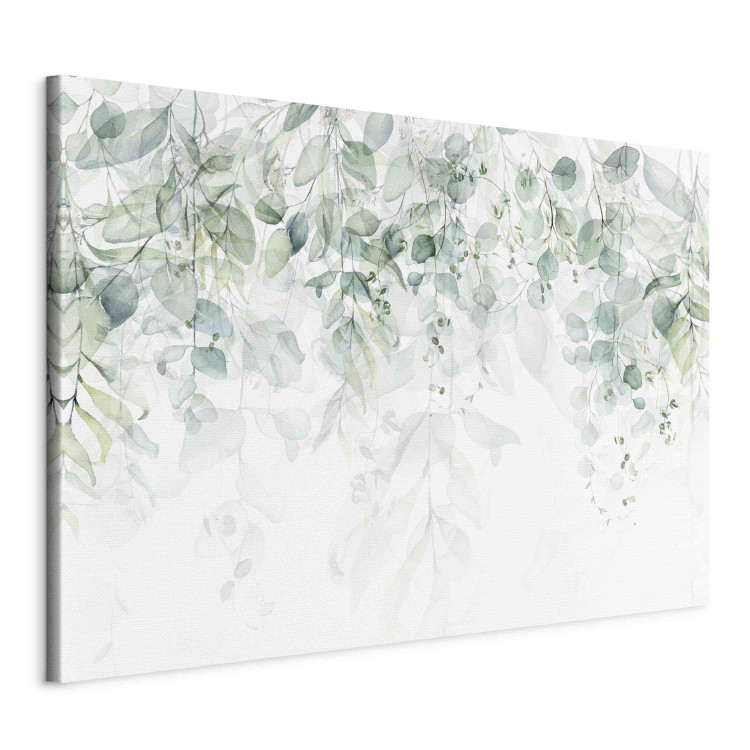 Large canvas print Delicate Touch of Nature - Plants in Pastel Delicate Greens on a White Background [Large Format] 151041 additionalImage 3