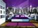 Photo Wallpaper New York in Purple - Urban Landscape with Illuminated Skyscrapers 61541