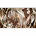 Wall Mural Abstraction - brown lilies with diamonds on a fancy background with waves 90541 additionalThumb 5