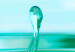 Canvas Falling Turquoise Droplet - Abstraction of Emerging Waves on Water 97741 additionalThumb 2