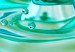 Canvas Falling Turquoise Droplet - Abstraction of Emerging Waves on Water 97741 additionalThumb 3