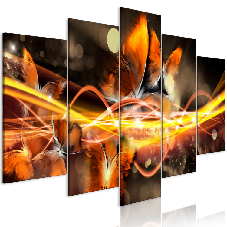 Canvas Print Swarm of Butterflies (5 Parts) Wide Orange 108251 additionalImage 2