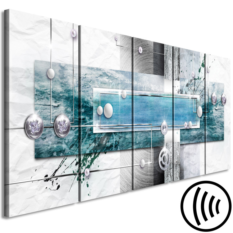 Canvas Print Mysterious Mechanism (5 Parts) Narrow Blue 108351 additionalImage 6