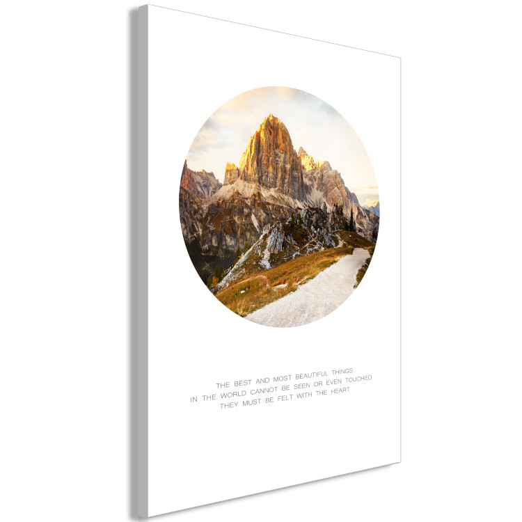 Canvas Art Print The soul of an explorer - alpine peaks with an inscription 114951 additionalImage 2