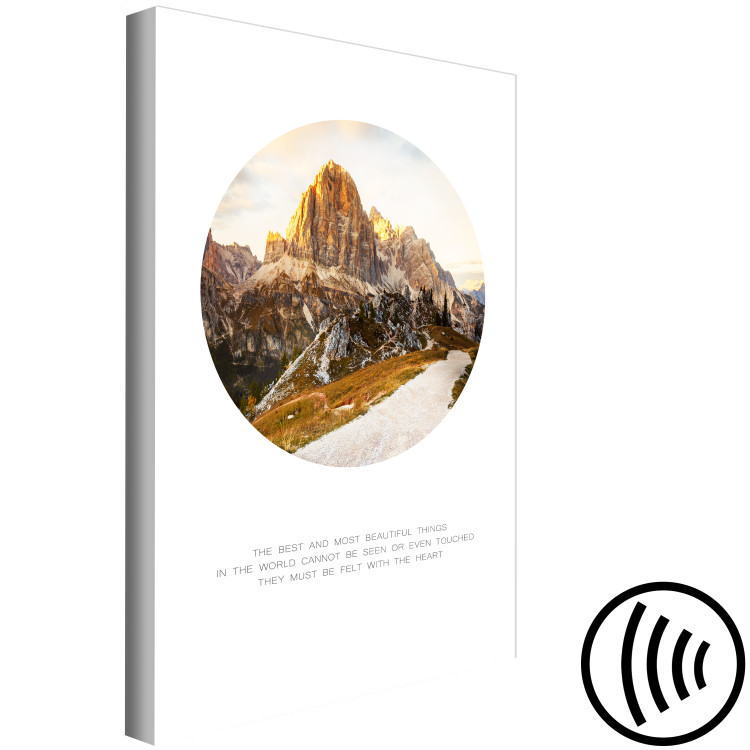 Canvas Art Print The soul of an explorer - alpine peaks with an inscription 114951 additionalImage 6