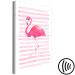 Canvas Print Flamingo in Pink Style (1-part) - Bird Against Bold Stripes 115251 additionalThumb 6