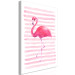 Canvas Print Flamingo in Pink Style (1-part) - Bird Against Bold Stripes 115251 additionalThumb 2
