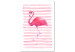 Canvas Print Flamingo in Pink Style (1-part) - Bird Against Bold Stripes 115251