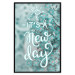 Wall Poster It's a new day - turquoise composition with flowers and English text 116351 additionalThumb 18