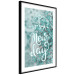 Wall Poster It's a new day - turquoise composition with flowers and English text 116351 additionalThumb 11