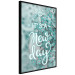 Wall Poster It's a new day - turquoise composition with flowers and English text 116351 additionalThumb 10