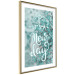 Wall Poster It's a new day - turquoise composition with flowers and English text 116351 additionalThumb 6