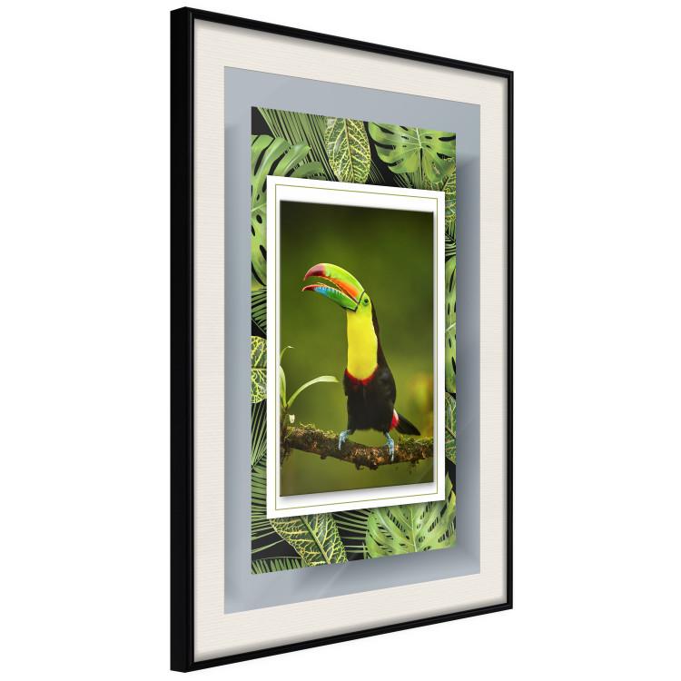 Wall Poster Toucan - colorful bird sitting on a branch among tropical leaves 116451 additionalImage 3