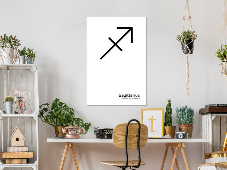 Canvas Sagittarius sign - graphic with an inscription on a white background 117051 additionalImage 3