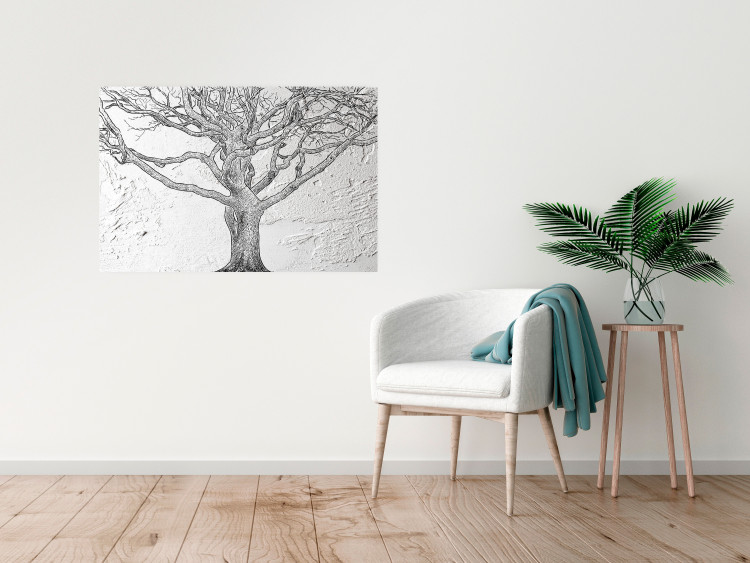 Poster Old Tree - black and white composition with vegetation on an irregular background 117251 additionalImage 13