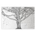 Poster Old Tree - black and white composition with vegetation on an irregular background 117251