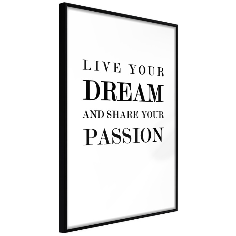 Wall Poster Live your dream and share your passion - black and white pattern with texts 117351 additionalImage 12