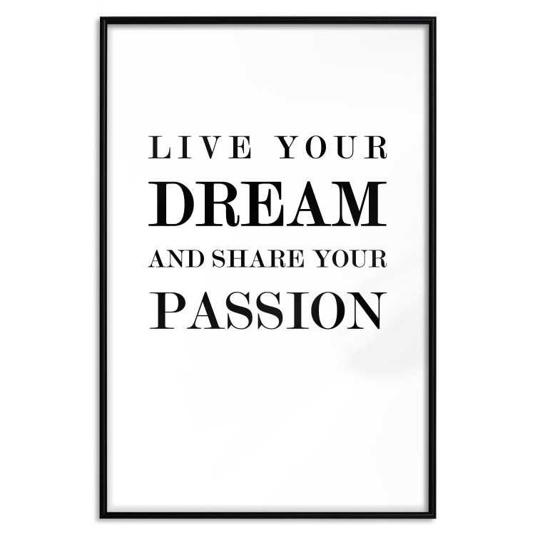 Wall Poster Live your dream and share your passion - black and white pattern with texts 117351 additionalImage 18
