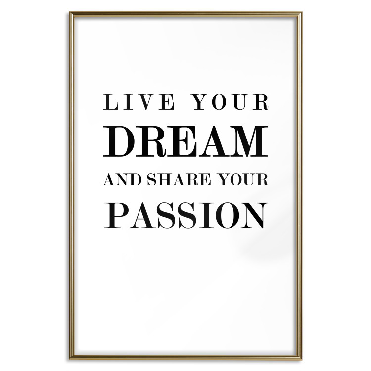 Wall Poster Live your dream and share your passion - black and white pattern with texts 117351 additionalImage 20