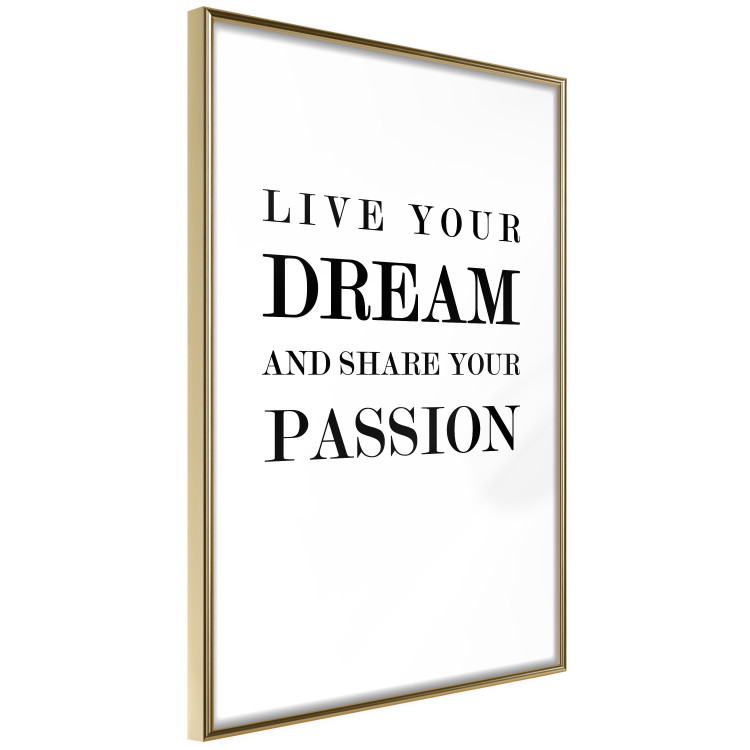 Wall Poster Live your dream and share your passion - black and white pattern with texts 117351 additionalImage 14