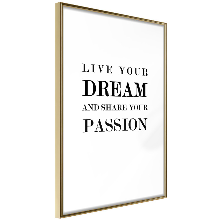 Wall Poster Live your dream and share your passion - black and white pattern with texts 117351 additionalImage 8