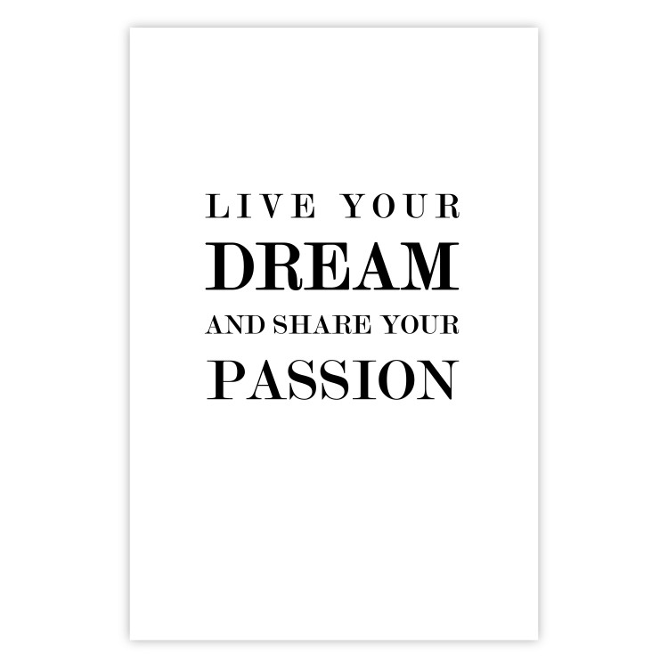 Wall Poster Live your dream and share your passion - black and white pattern with texts 117351 additionalImage 25