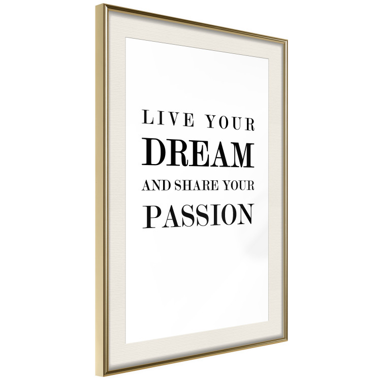 Wall Poster Live your dream and share your passion - black and white pattern with texts 117351 additionalImage 2