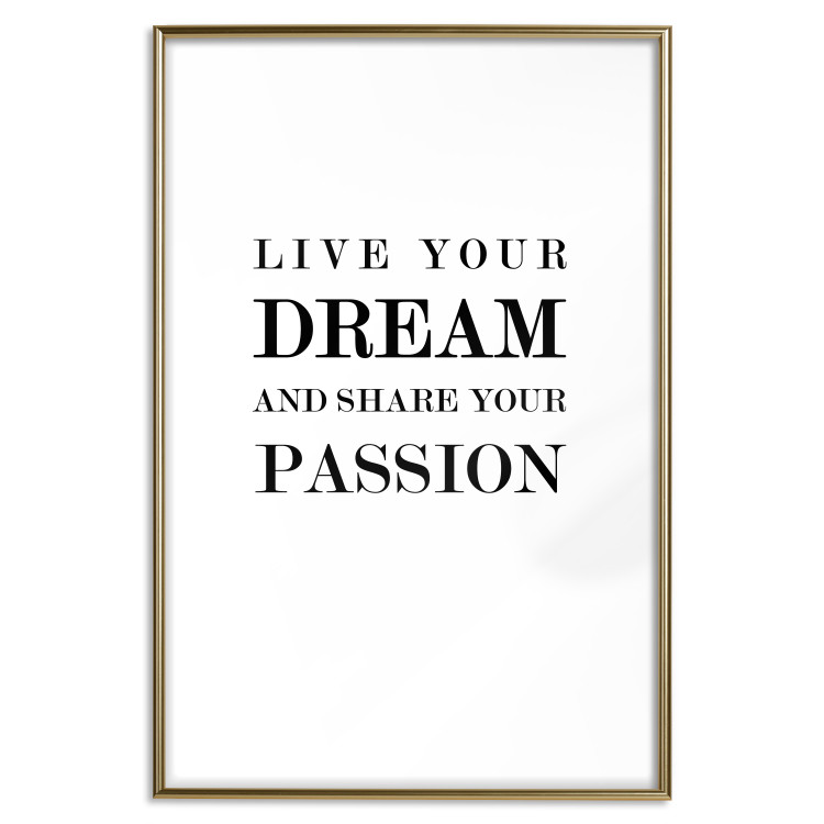 Wall Poster Live your dream and share your passion - black and white pattern with texts 117351 additionalImage 14