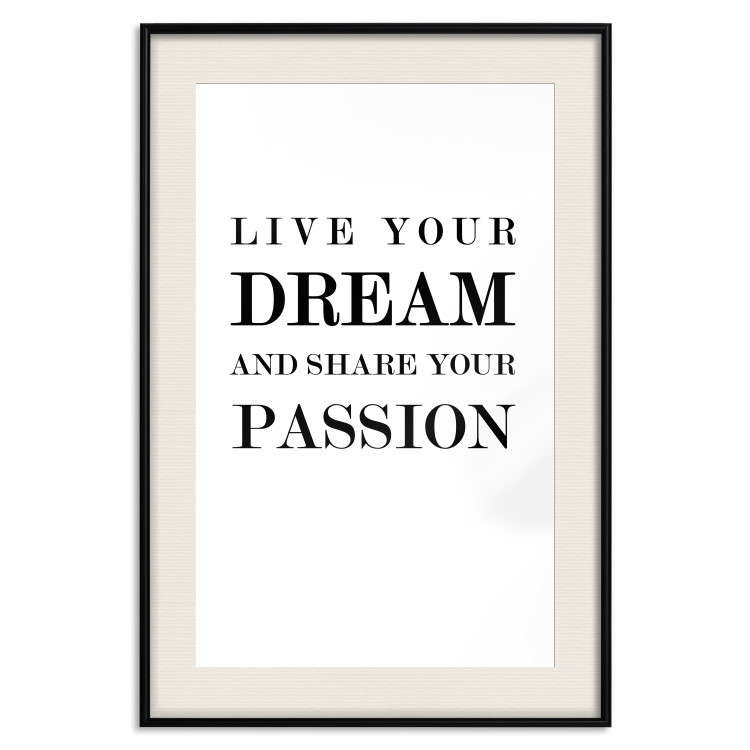 Wall Poster Live your dream and share your passion - black and white pattern with texts 117351 additionalImage 18