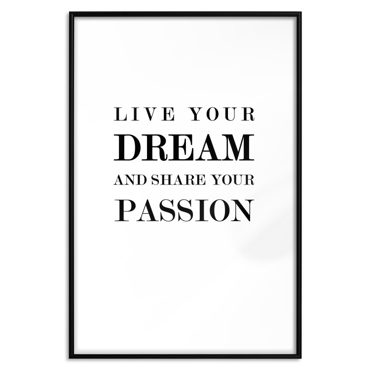 Wall Poster Live your dream and share your passion - black and white pattern with texts 117351 additionalImage 17
