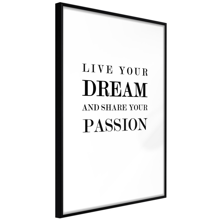 Wall Poster Live your dream and share your passion - black and white pattern with texts 117351 additionalImage 11
