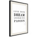 Wall Poster Live your dream and share your passion - black and white pattern with texts 117351 additionalThumb 3