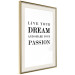 Wall Poster Live your dream and share your passion - black and white pattern with texts 117351 additionalThumb 2