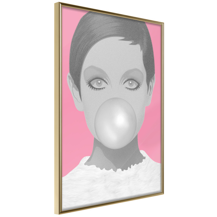 Wall Poster Bubble Gum - unique composition with a woman's portrait on a pink background 117551 additionalImage 7
